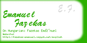 emanuel fazekas business card